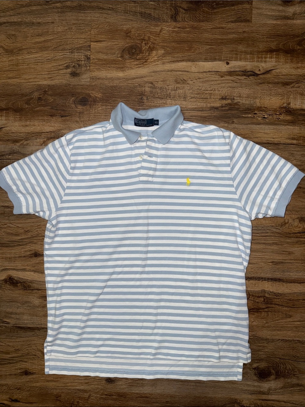 Polo Ralph Lauren Light Blue and White Striped Polo